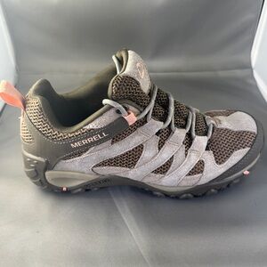 Merrell Women’s Moab 2 Ventilator Hiking Shoes Brown/Gray Suede Mesh Size 8